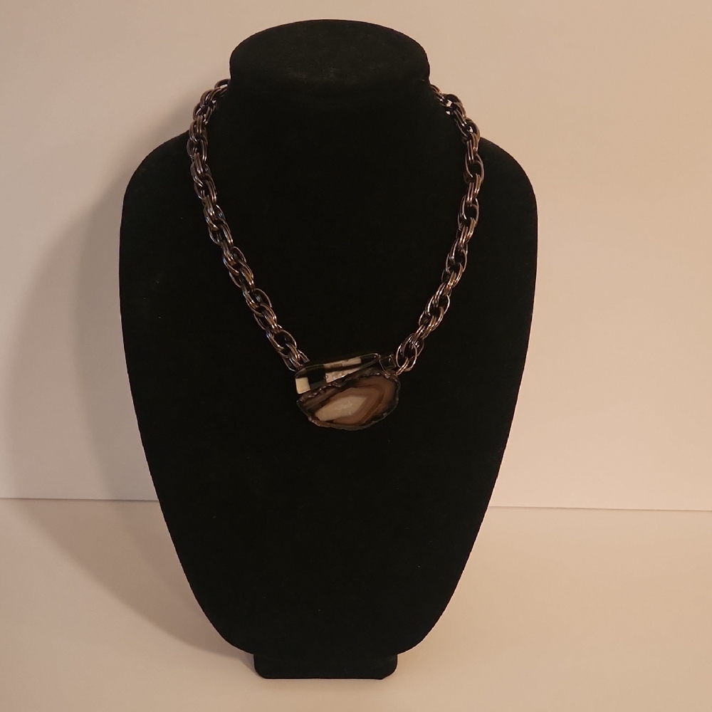 Multicolor Signed Chain Necklace - image 1